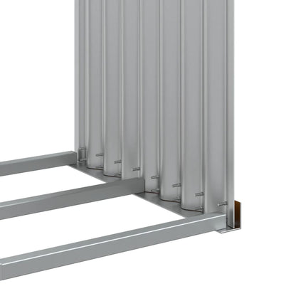 Suporte de lenha 120x45x210 cm aço galvanizado aspeto de madeira