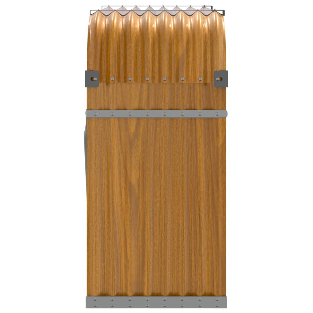 Suporte de lenha 120x45x100 cm aço galvanizado aspeto de madeira