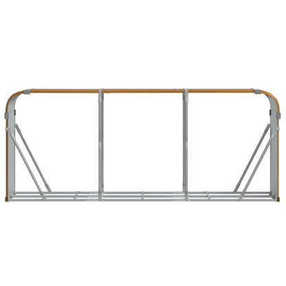 Suporte de lenha 234x45x100 cm aço galvanizado aspeto de madeira