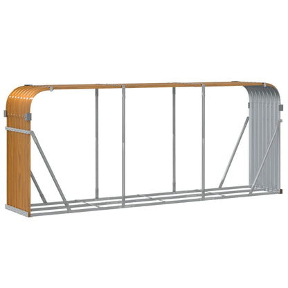Suporte de lenha 234x45x100 cm aço galvanizado aspeto de madeira