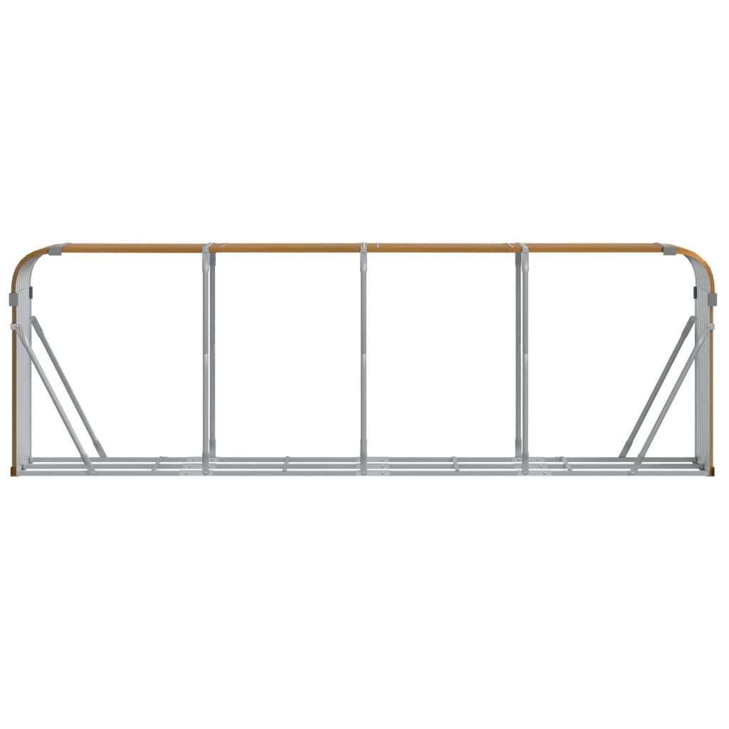 Suporte de lenha 300x45x100 cm aço galvanizado aspeto de madeira