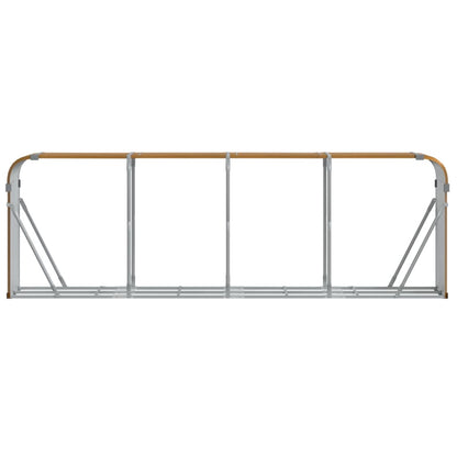 Suporte de lenha 300x45x100 cm aço galvanizado aspeto de madeira