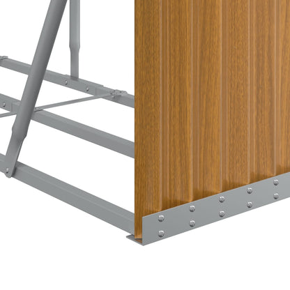 Suporte de lenha 300x45x100 cm aço galvanizado aspeto de madeira