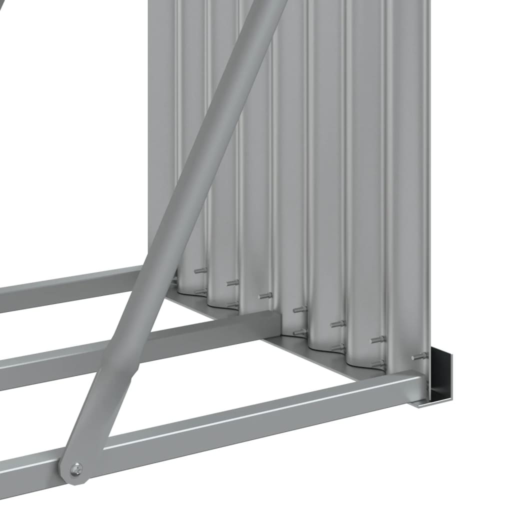 Suporte de lenha 300x45x100 cm aço galvanizado aspeto de madeira