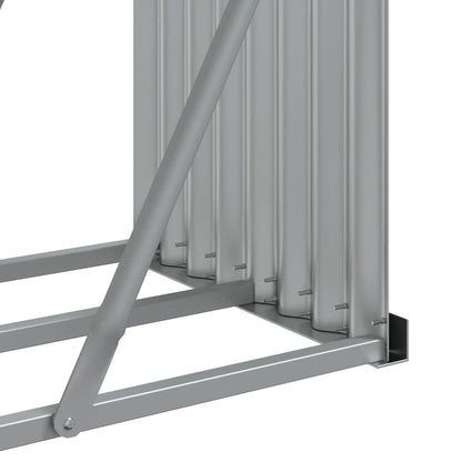 Suporte de lenha 300x45x100 cm aço galvanizado aspeto de madeira