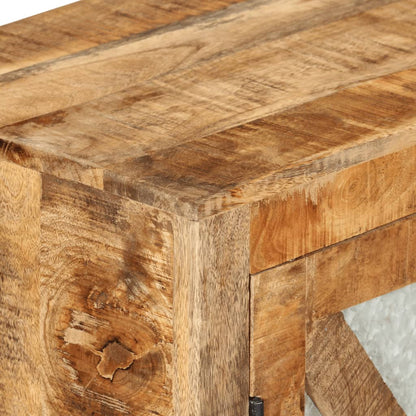 Aparador 80x30x71 cm madeira de mangueira áspera maciça/metal
