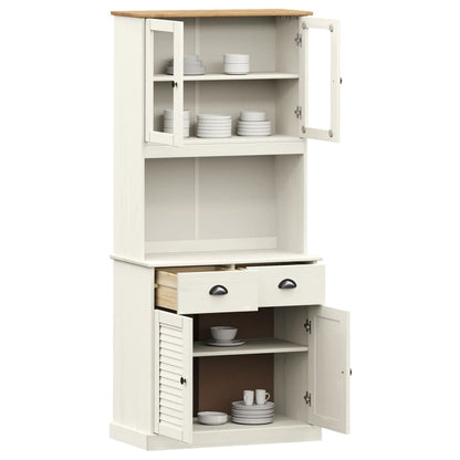 Armário alto VIGO 78x40x175 cm madeira de pinho maciça branco