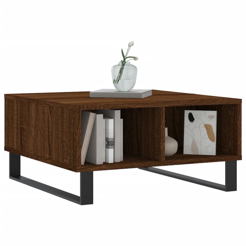 Mesa de centro 60x60x30 cm derivados madeira carvalho castanho