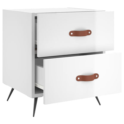 Mesa de cabeceira derivados de madeira branco brilhante