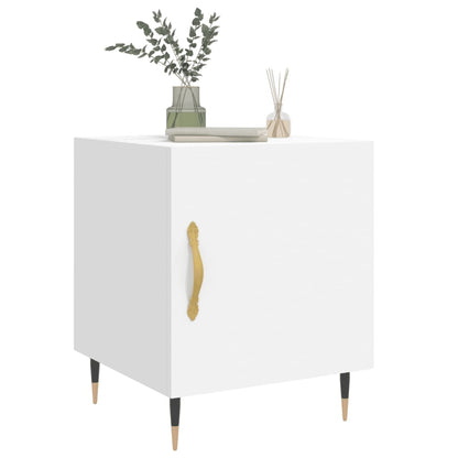 Mesa de cabeceira 2 pcs 40x40x50 cm derivados de madeira branco