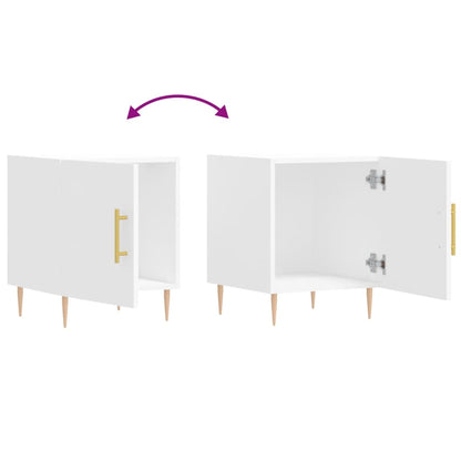 Mesa de cabeceira 2 pcs 40x40x50 cm derivados de madeira branco