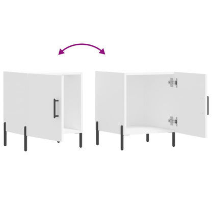 Mesa de cabeceira 2 pcs 40x40x50 cm derivados de madeira branco