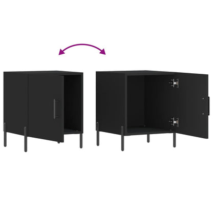 Mesa de cabeceira 2 pcs 40x40x50 cm derivados de madeira preto