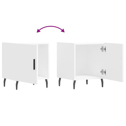 Mesa de cabeceira 2 pcs 40x40x50 cm derivados de madeira branco