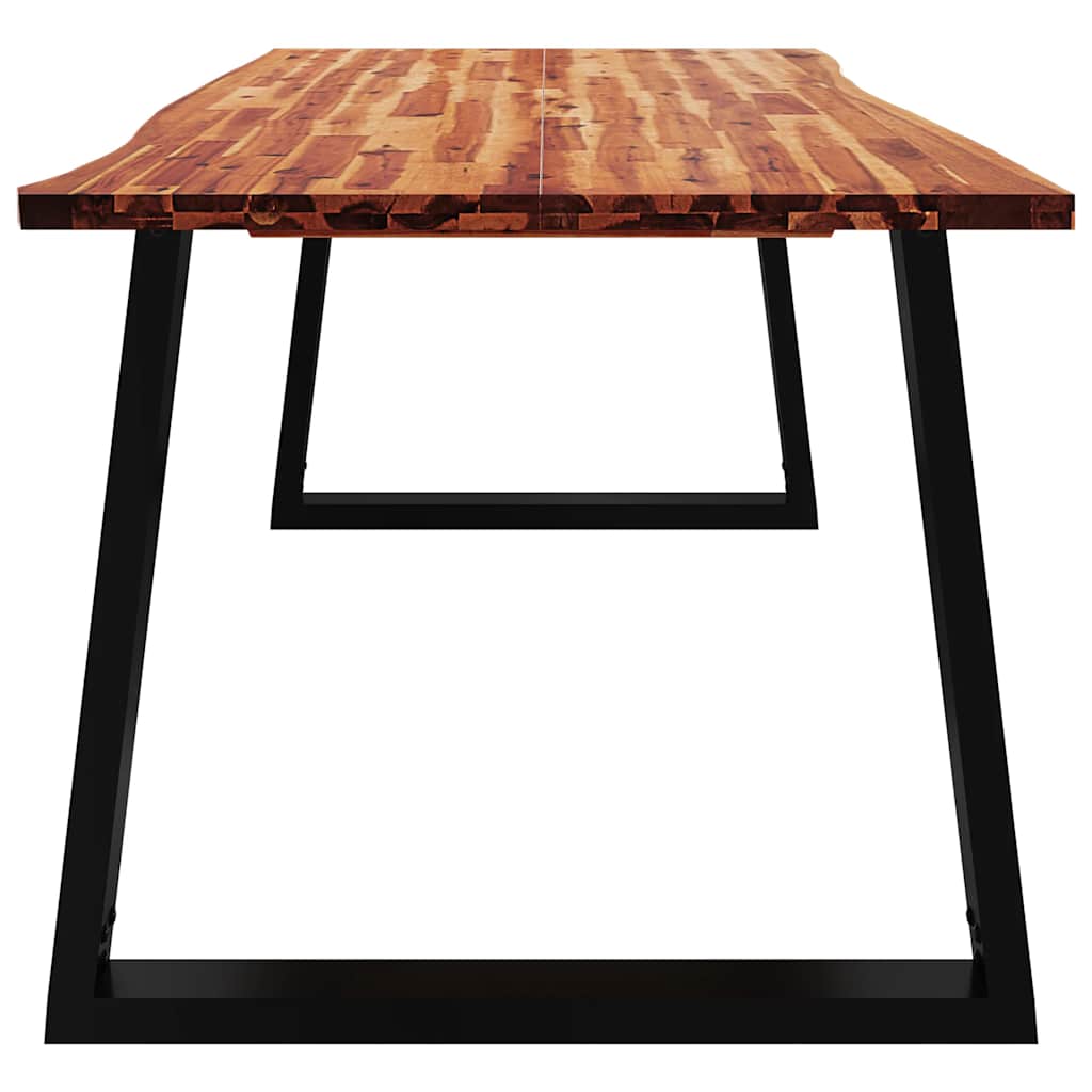 Mesa de jantar c/ bordas vivas 200x90x75 cm acácia maciça