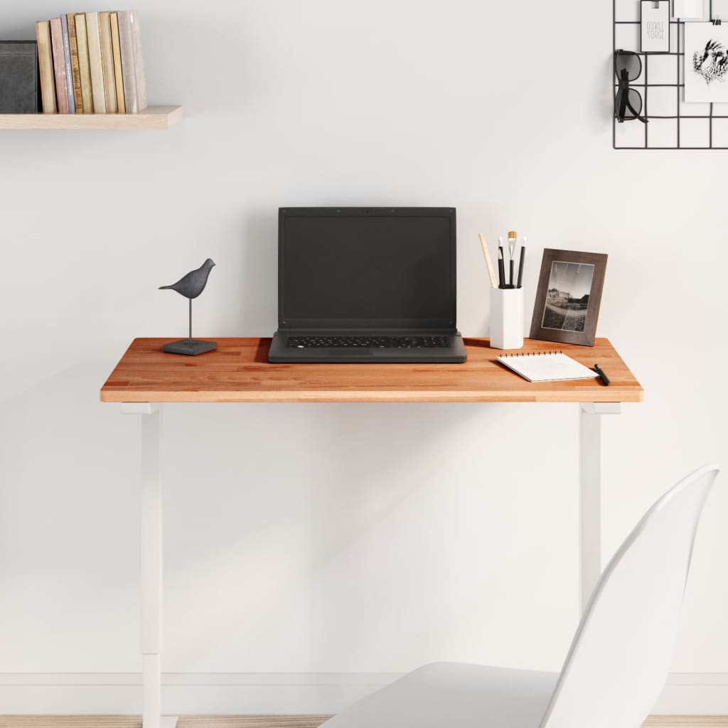 Tampo de mesa retangular 80x40x1,5 cm madeira de faia maciça