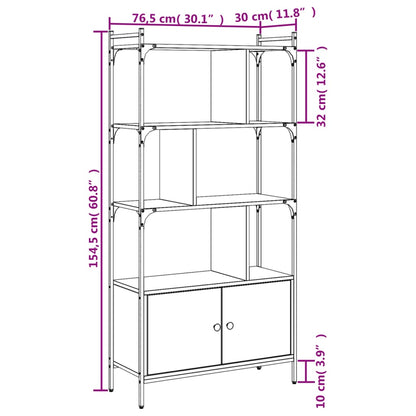 Estante c/ portas 76,5x30x154,5 cm deriv. madeira cinza sonoma
