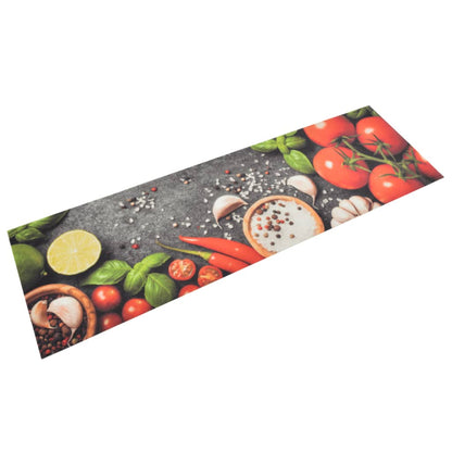 Tapete de cozinha lavável 45x150 cm veludo padrão vegetais