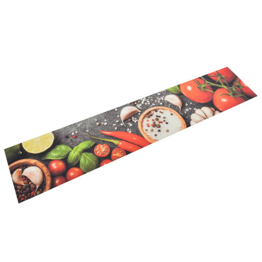 Tapete de cozinha lavável 60x300 cm veludo padrão vegetais
