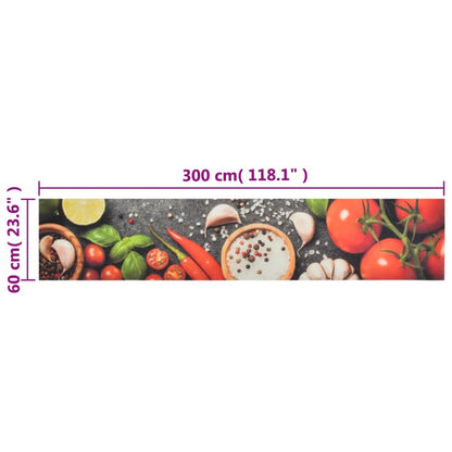 Tapete de cozinha lavável 60x300 cm veludo padrão vegetais