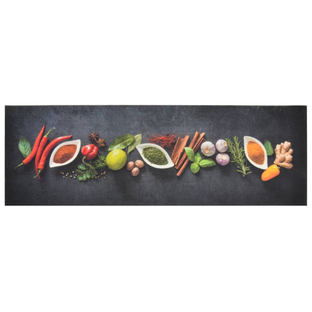 Tapete de cozinha lavável 60x180 cm veludo padrão especiarias