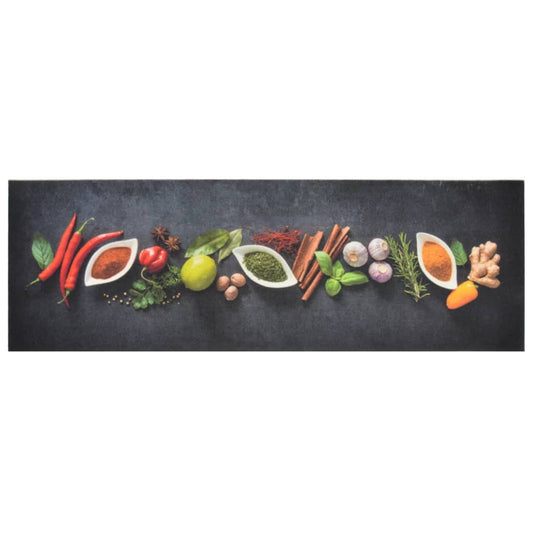 Tapete de cozinha lavável 60x180 cm veludo padrão especiarias