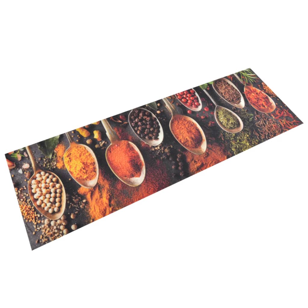 Tapete de cozinha lavável 60x180 cm veludo colheres/especiarias