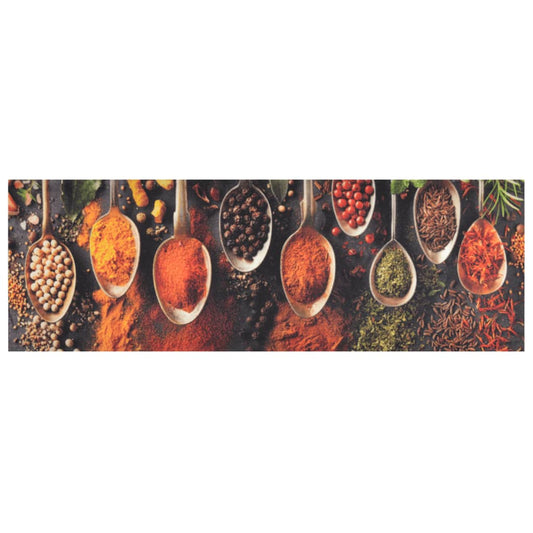 Tapete de cozinha lavável 60x180 cm veludo colheres/especiarias