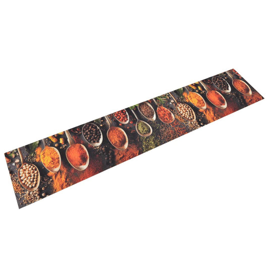 Tapete de cozinha lavável 60x300 cm veludo colheres/especiarias