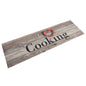 Tapete de cozinha lavável 45x150 cm veludo padrão cooking cinza