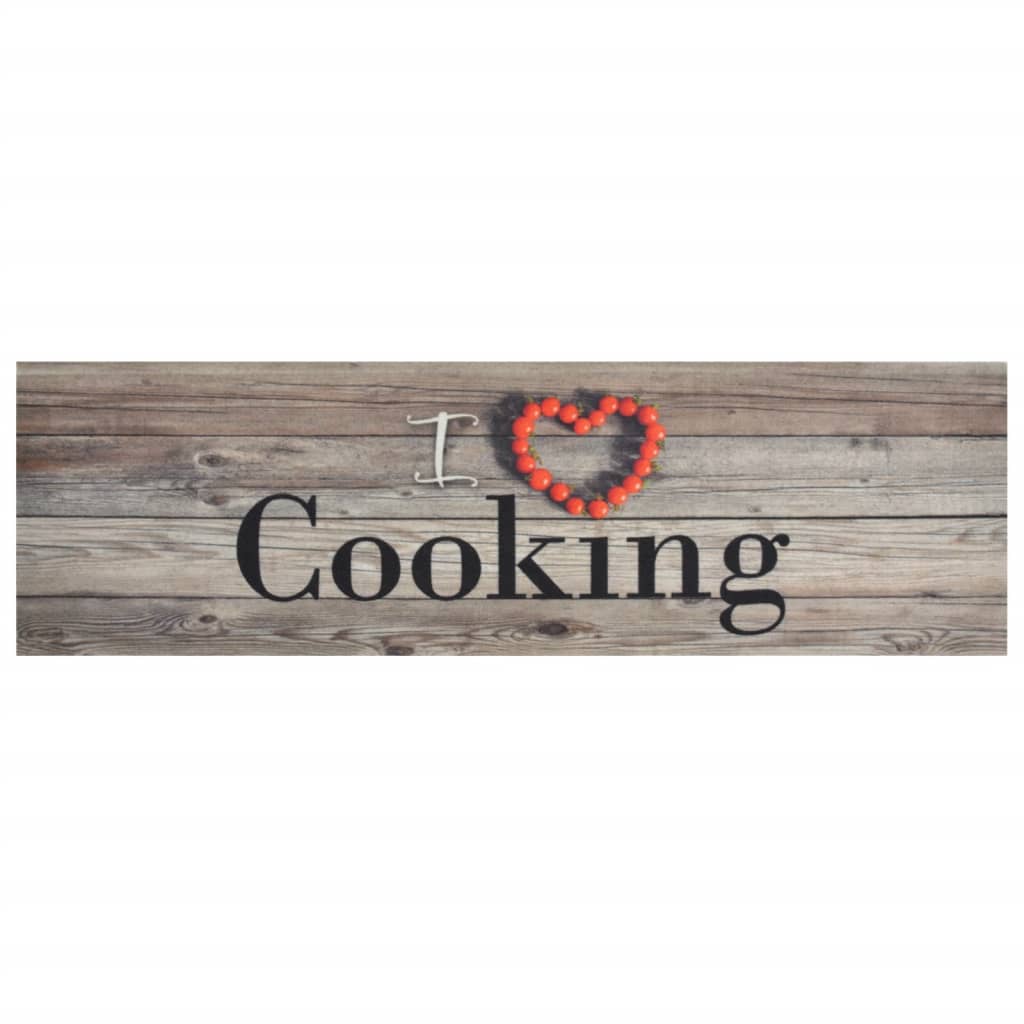 Tapete de cozinha lavável 45x150 cm veludo padrão cooking cinza