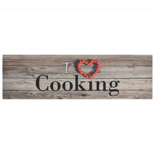 Tapete de cozinha lavável 45x150 cm veludo padrão cooking cinza