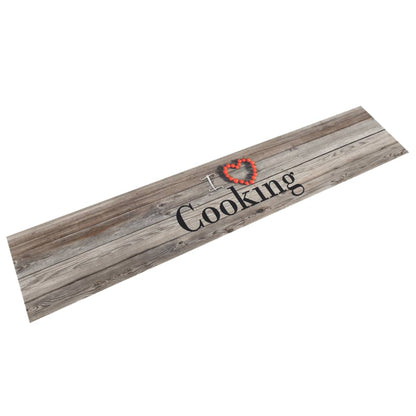 Tapete de cozinha lavável 60x300 cm veludo padrão cooking cinza