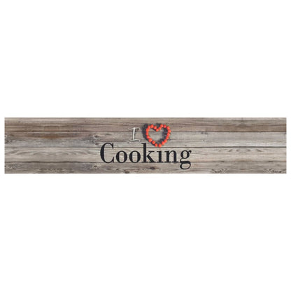 Tapete de cozinha lavável 60x300 cm veludo padrão cooking cinza