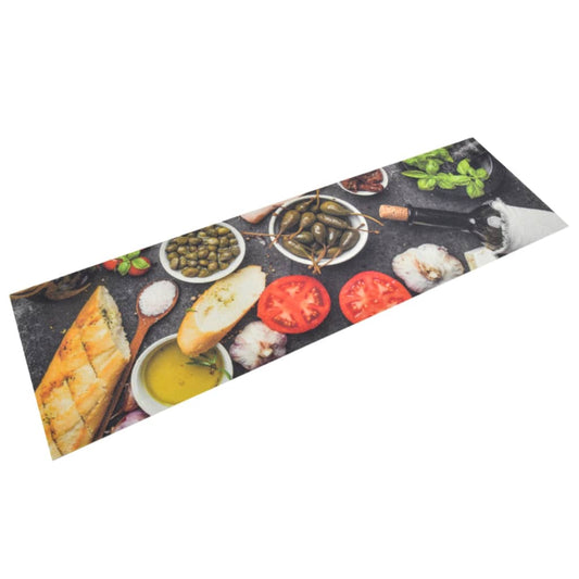 Tapete de cozinha lavável 45x150 cm veludo padrão vinho/jantar