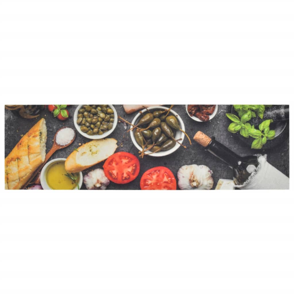 Tapete de cozinha lavável 45x150 cm veludo padrão vinho/jantar