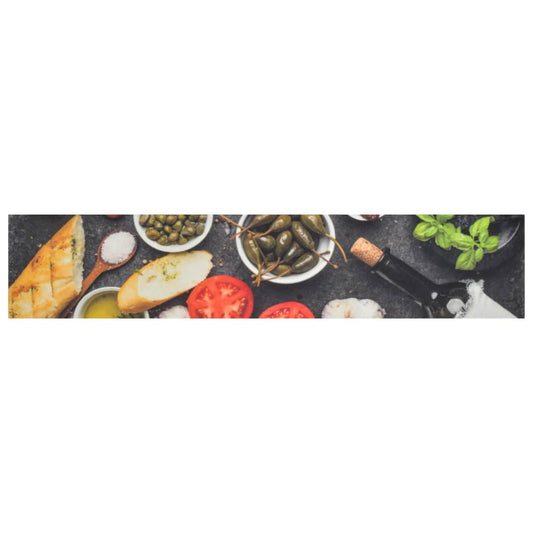 Tapete de cozinha lavável 60x300 cm veludo padrão vinho/jantar