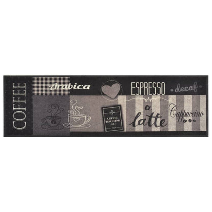 Tapete de cozinha lavável 45x150 cm veludo padrão café preto
