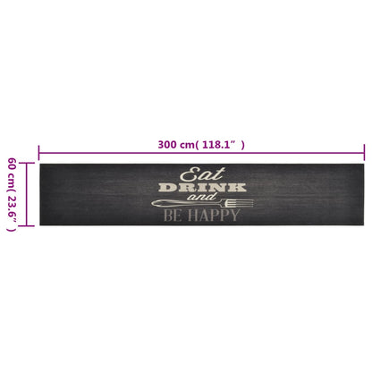 Tapete de cozinha lavável 60x300 cm veludo padrão cozinha preto