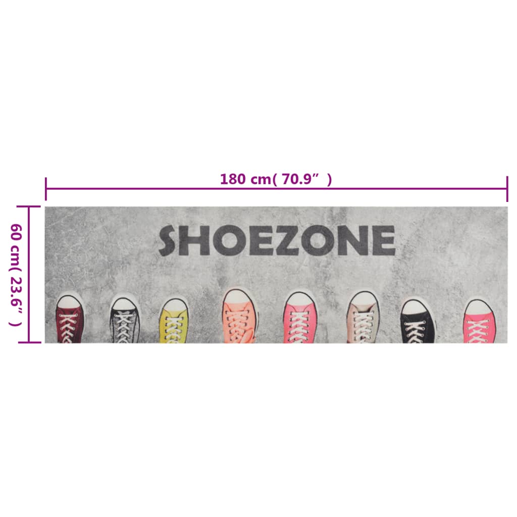 Tapete de cozinha lavável 60x180 cm veludo padrão shoezone