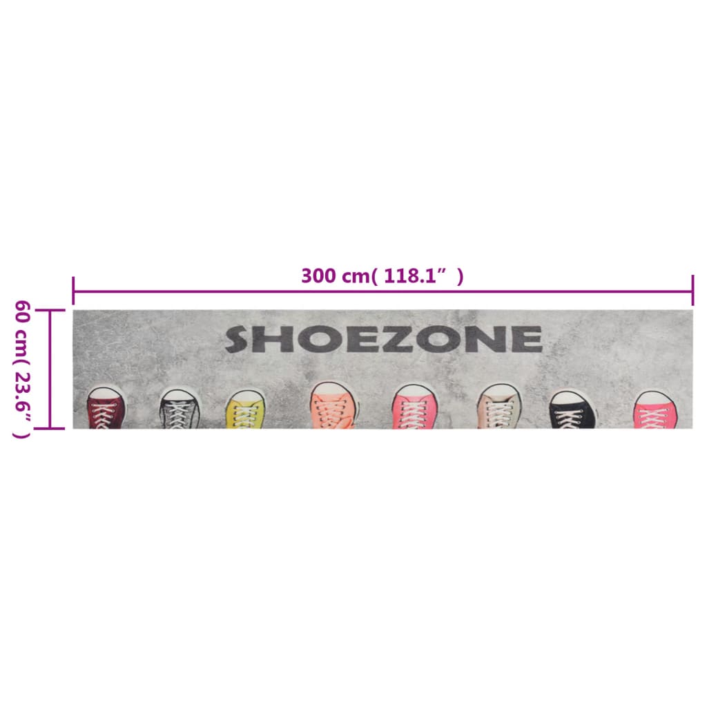 Tapete de cozinha lavável 60x300 cm veludo padrão shoezone