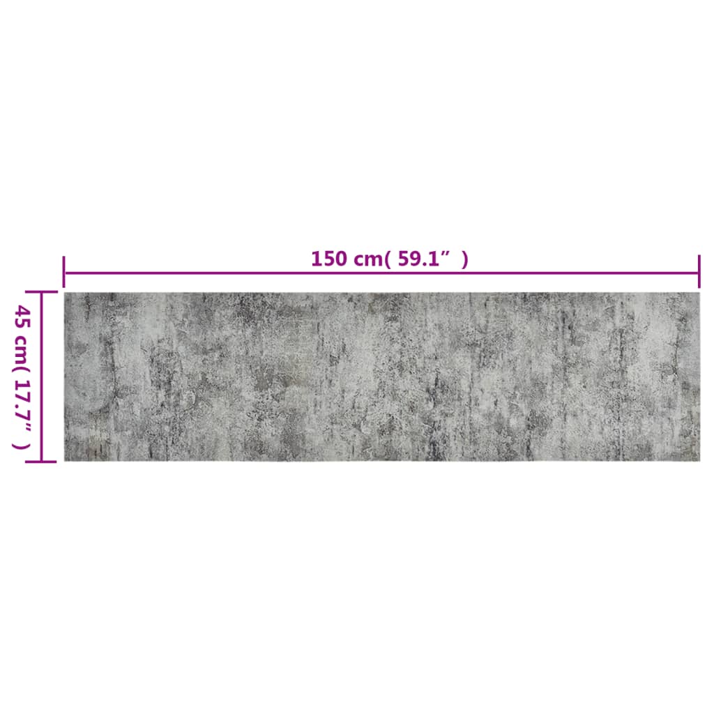 Tapete de cozinha lavável 45x150 cm veludo padrão betão