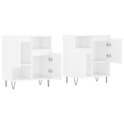 Aparadores 2 pcs derivados de madeira branco brilhante