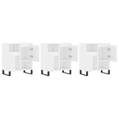 Aparadores 3 pcs derivados de madeira branco brilhante