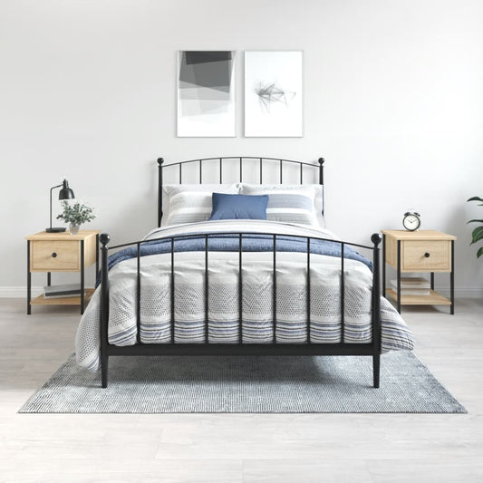 Mesas de cabeceira 2pcs derivados de madeira carvalho sonoma