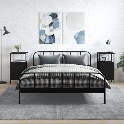 Mesas de cabeceira 2 pcs 41x31x80 cm derivados de madeira preto