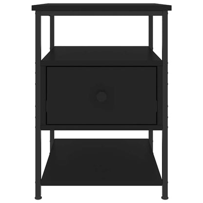 Mesas de cabeceira 2pcs 40x42x56 cm derivados de madeira preto