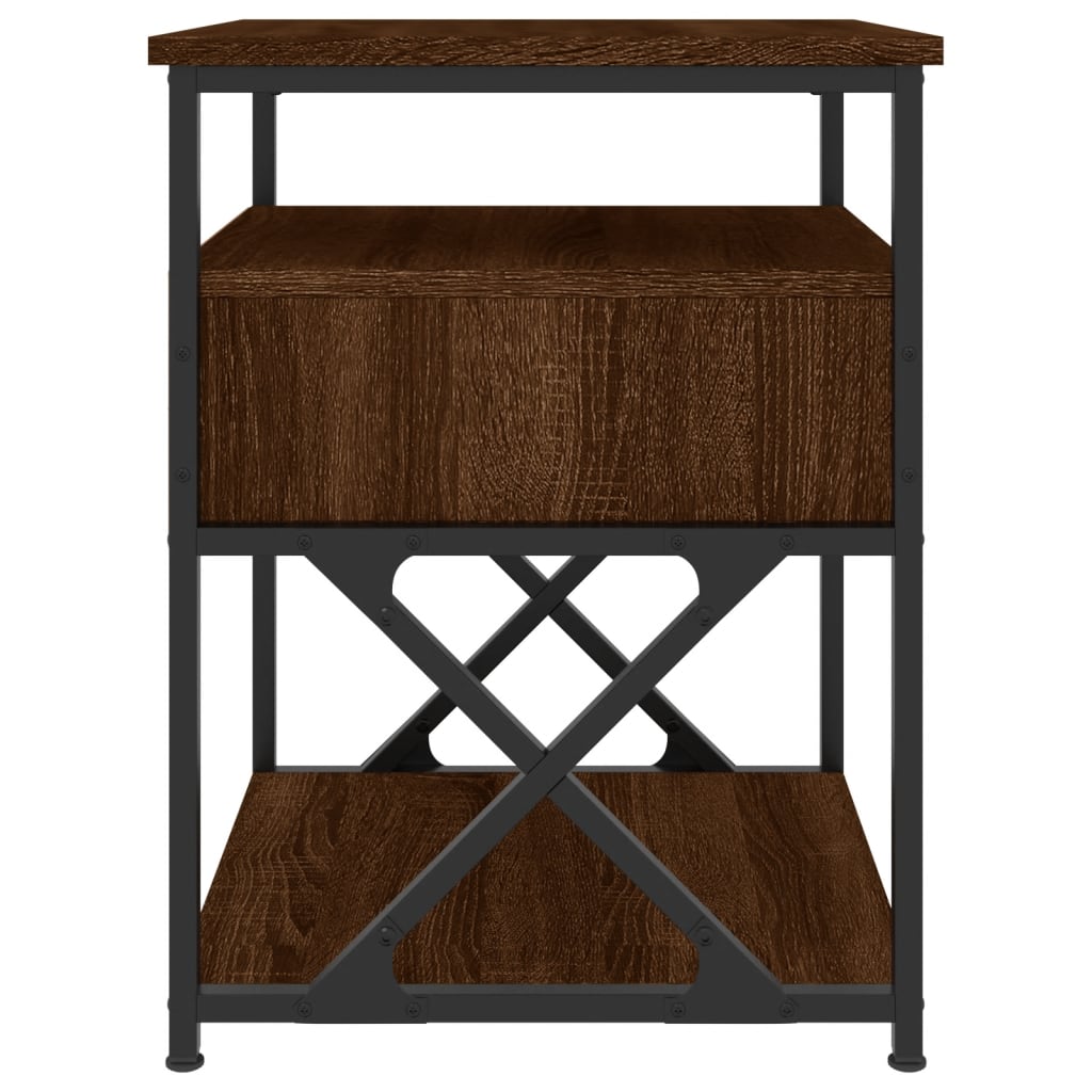 Mesas de cabeceira 2 pcs derivados de madeira carvalho castanho