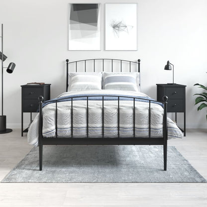 Mesas de cabeceira 2 pcs 32x42x70 cm derivados de madeira preto