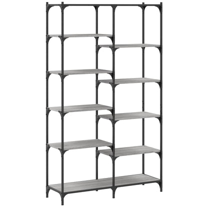 Estante 100x32x170 cm derivados de madeira e ferro cinza sonoma